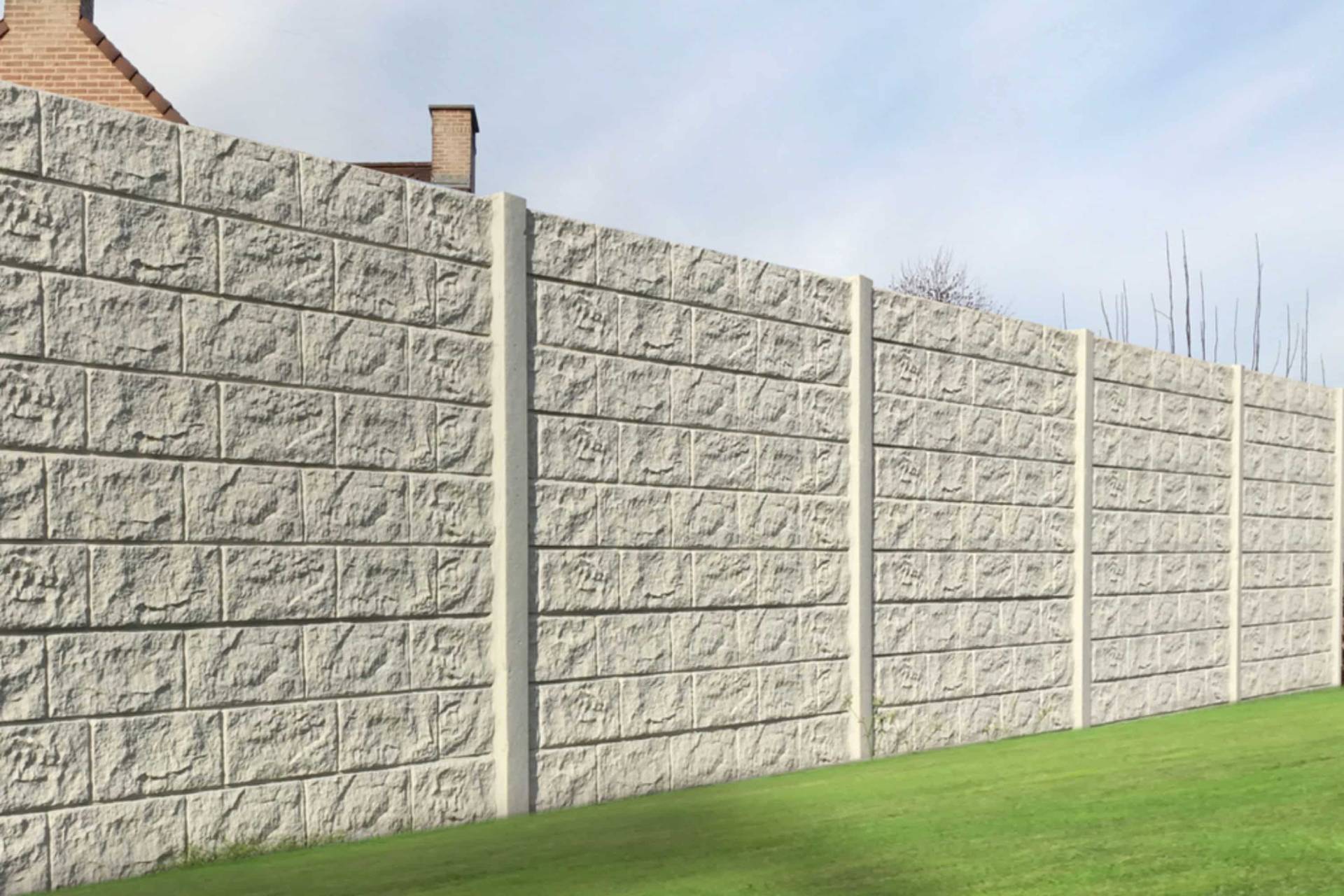 Concrete fence posts and gravel boards